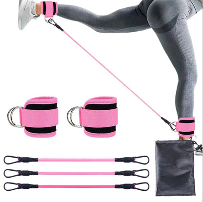 Leg and Glute Resistance Bands with Ankle Straps for Enhanced Hip Fitness Training